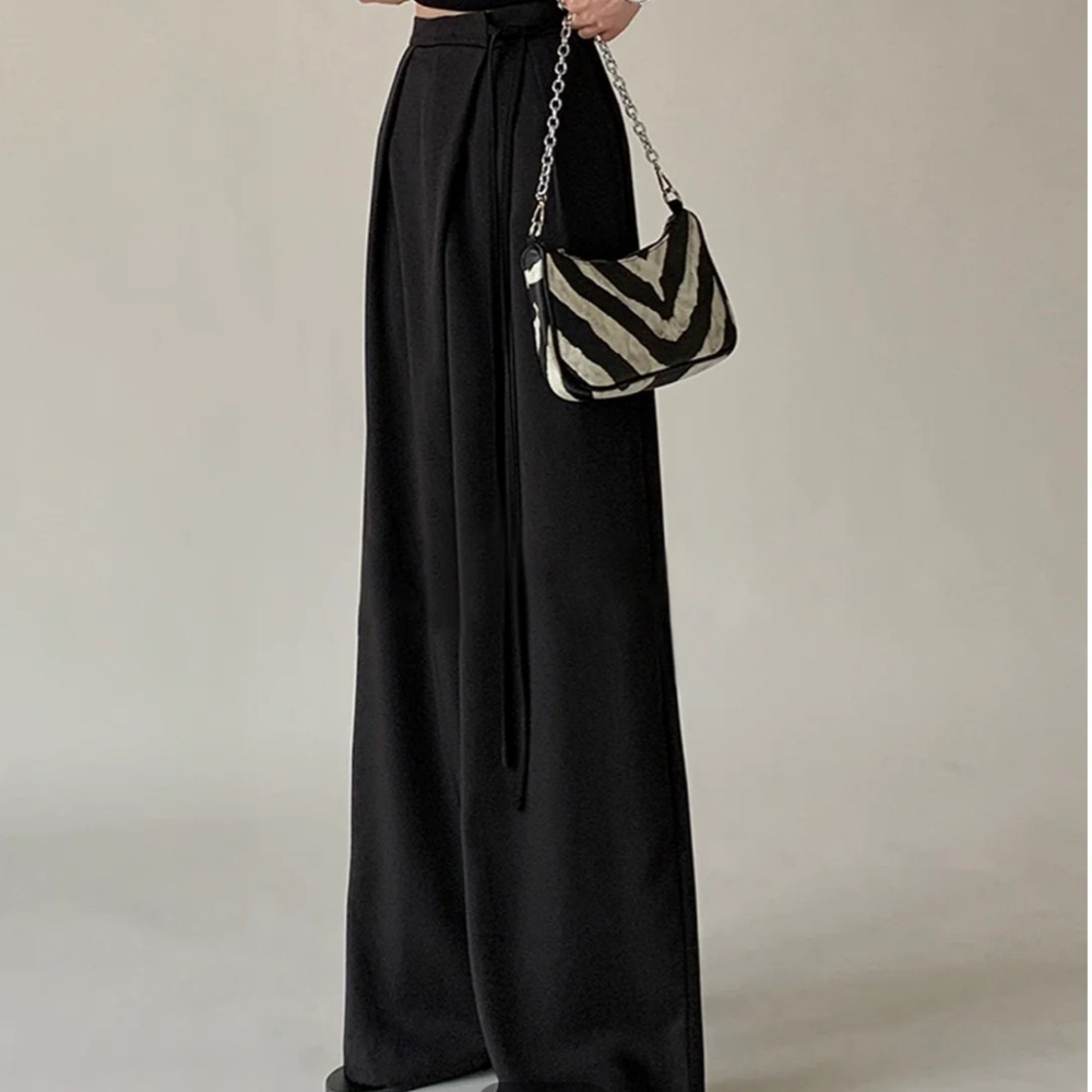 Commense Tie Waist Flowy Wide Leg Dress Pants - Picture 2 of 4